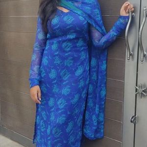 Blue full sleeves with dupatta