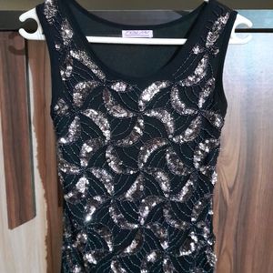 Black Sparkle Stretchable Party Short Dress