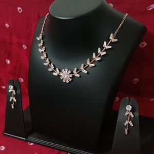 Rose gold diamond necklace