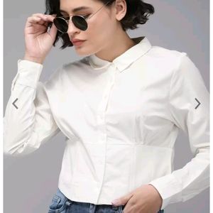 Pure Cotton Full Sleeves Corset Shirt Top