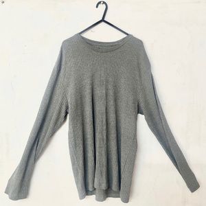 Grey Ribbed Sweatshirt Full sleeved