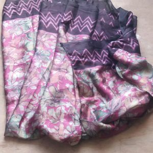 Beautiful saree With pink & Purple Design