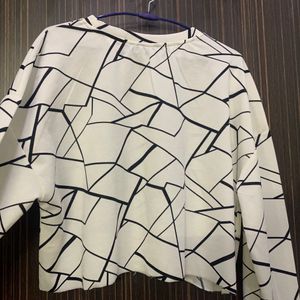 Shein White Geometrical Top