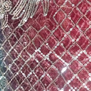 Double Colour Net Dupatta Work