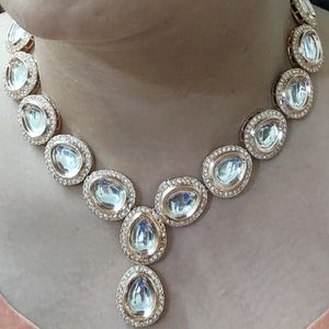 White Kundan Set