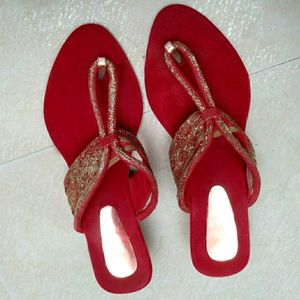 Beautiful Red Bridal Slipper