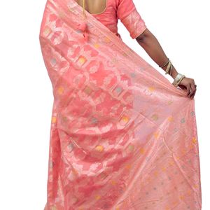 New Banarasi Soft Cotton Linen Saree