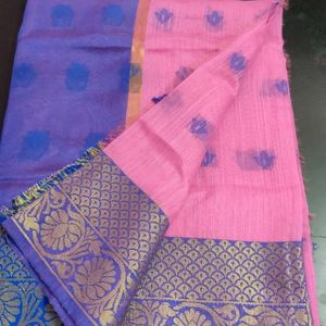 Cotton New Pink Saree