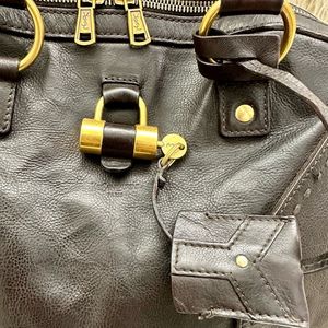 Auth Yves Saint Laurent Muse Dome Tote Bag