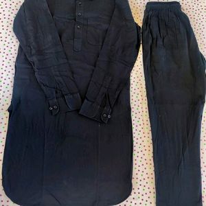 Black Kurta Pyjama Set