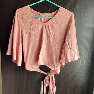 Pink Back Knot Top