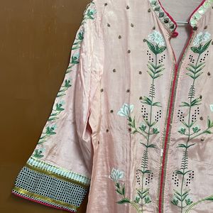 Peach And Magenta Festive Kurta