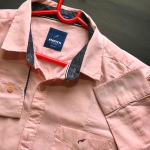 Light Pink Cotton Men Shirt