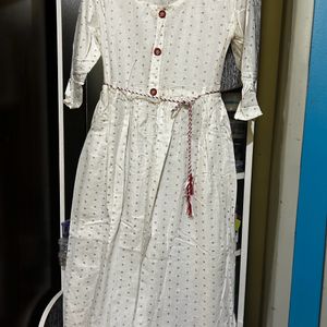 White Anarkali Kurta Size XL