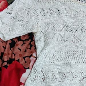 White Crotchet Crop Top