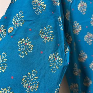 Blue Printed Avaasa Kurtha