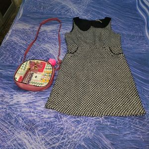 Women Winter Dress And Sling Bag Free