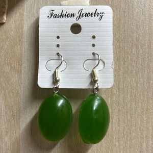 Earings Green Resin