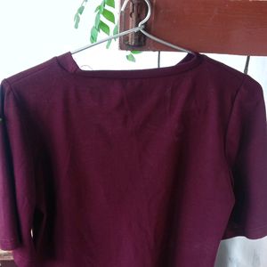 Maroon Mickey Tshirt For Women