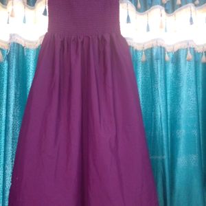 Women Sleeveless Dress Purple Colour