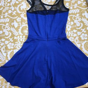 Blue Dress With Mesh detailing