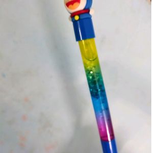 Doraemon Ball Pen With Glitter Water