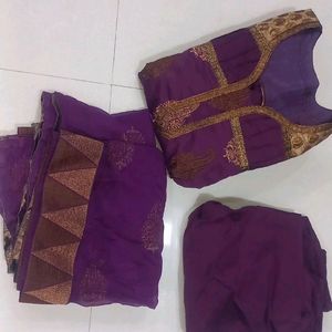 Purple Heavy Suit With Dupatta