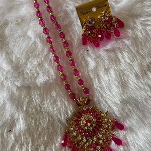 Pink Set With Earrings