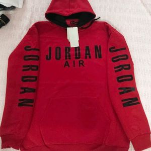 Kangaroo pocket hoodie:Jorden Logo Printed