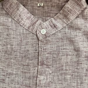 Khadi Kurta Shirt Lavender Shade