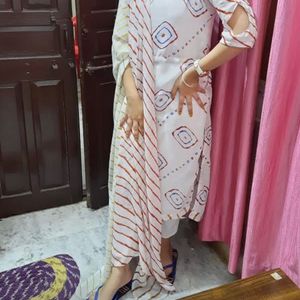 Bandhej Print Kurta With Dupatta