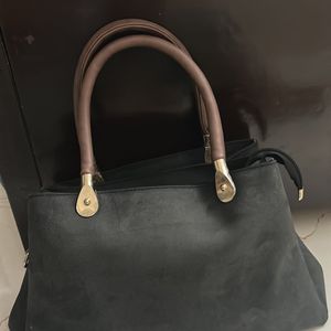 New Synthetic Leather Charcol Bag