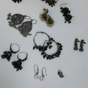 Earings Oxidised = 8set + 2nosepins