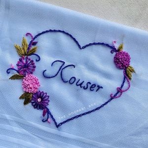 Hand Embroidered Name Hankercheif