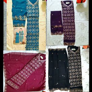 PICK ANY EMBROIDERED DRESS MATERIAL IN 740 RS.