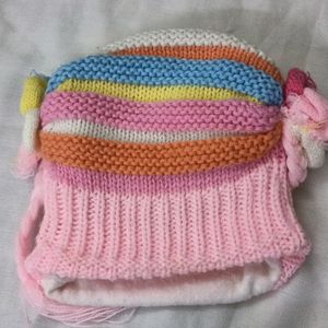 Fancy Woollen Cap For Baby Girl (3-6 Months)