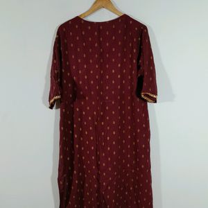 Maroon Printed Kurta (Women's)