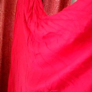 Sleeveless Red color long Dress