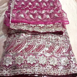 Pink Designer Heavy Work Saree (Women)