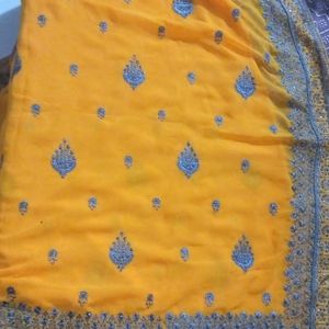 Saree In Turmeric Yellow Colour