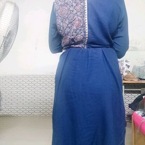 Navy Blue Kurta With Kutchi Embroidery And Pant