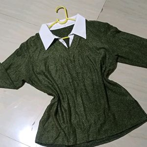 Korean Full sleeves Collar T-shirt