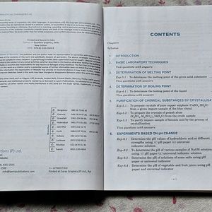 Comprehensive Chemistry Practical Class 11th