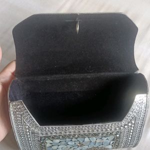 Silver Oxidised Clutch Bag