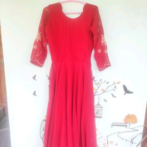 Red Plain Anarkali Suit- Valentine Day🎁♥️💐