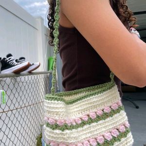 Crochet Tulip Sling Bag🌷