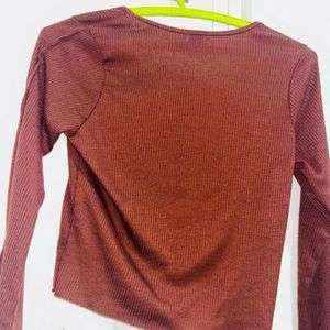 Blue And Brown Crop Top For Women