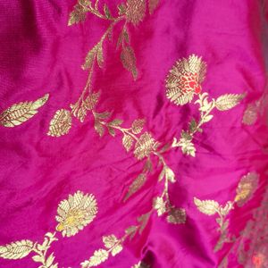 Hot Pink Majenta Banarsi Saree