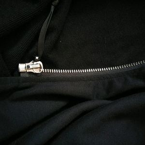 Black Oversized Unisex Zipper Hoodie