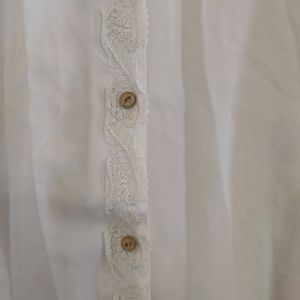 Lace Colar White Tops